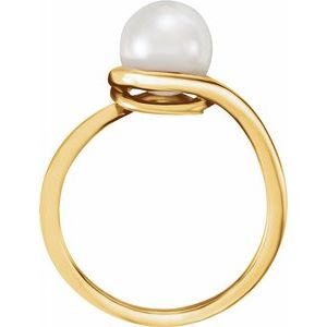 14K Yellow 7.5-8.0 mm Freshwater Cultured Pearl Freeform Ring-6484:6001:P-ST-WBC