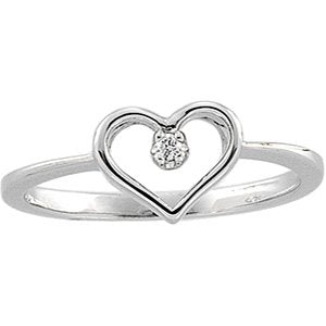 14K White .02 CT Diamond Heart Ring-60358:251556:P-ST-WBC