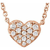14K Rose 1/10 CTW Diamond Heart 18" Necklace-68662:102:P-ST-WBC