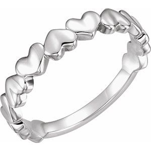Sterling Silver Heart Ring-51575:105:P-ST-WBC