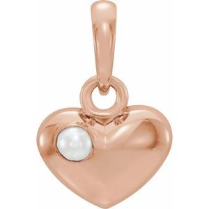 Sterling Silver Freshwater Cultured Pearl Heart Pendant -86316:604:P-ST-WBC
