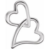 Platinum Double Heart Slide Pendant-86330:104:P-ST-WBC