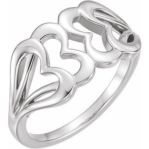 14K White Heart Ring-51576:101:P-ST-WBC