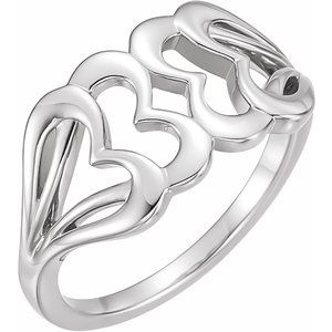 Sterling Silver Heart Ring-51576:105:P-ST-WBC