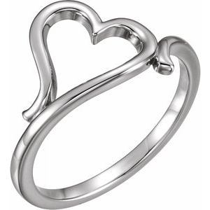 Sterling Silver Heart Ring-51573:105:P-ST-WBC