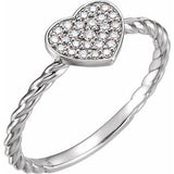 Sterling Silver 1/8 CTW Diamond Heart Rope Ring-122881:604:P-ST-WBC