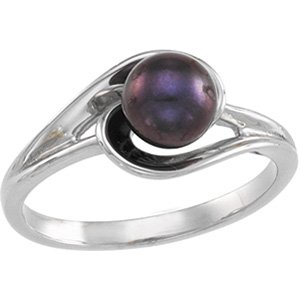 Solitaire Pearl Ring-60979:207625:P-ST-WBC