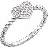 Platinum 1/8 CTW Diamond Heart Bead Ring-122819:603:P-ST-WBC