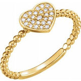 14K Yellow 1/8 CTW Diamond Heart Bead Ring-122819:601:P-ST-WBC