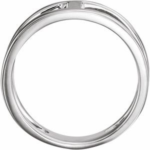 Sterling Silver 11.3 mm Negative Space Ring-51643:105:P-ST-WBC