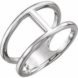 Sterling Silver 11.3 mm Negative Space Ring-51643:105:P-ST-WBC