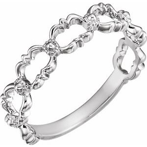 Sterling Silver Beaded Stackable Ring-51651:105:P-ST-WBC