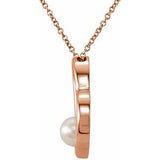 14K Rose Freshwater Cultured Pearl Heart 18" Necklace-86315:602:P-ST-WBC