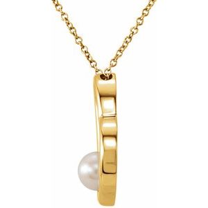 14K Yellow Freshwater Cultured Pearl Heart 18" Necklace-86315:601:P-ST-WBC