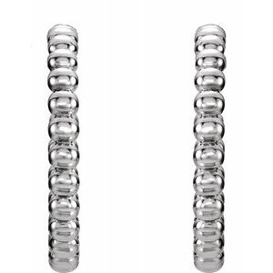 Sterling Silver 17 mm Beaded Hoop Earrings-86095:60002:P-ST-WBC