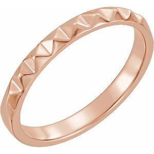 14K Rose Stackable Pyramid Ring-51664:103:P-ST-WBC