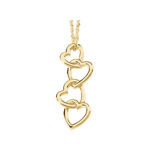 10K Yellow Linked Hearts Pendant -83010:303950:P-ST-WBC