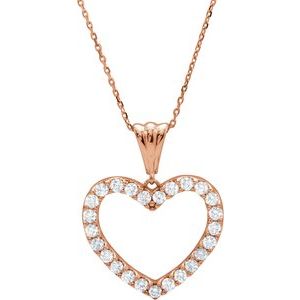 14K Rose 1/4 CTW Diamond Heart 18" Necklace-67533:108:P-ST-WBC