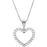 14K Rose 1/2 CTW Diamond Heart 18" Necklace-67533:107:P-ST-WBC