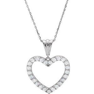 14K White 1 CTW Diamond Heart 18" Necklace-67533:102:P-ST-WBC
