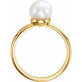 14K Yellow 7.5-8.0mm Freshwater Cultured Pearl Ring-6470:6004:P-ST-WBC