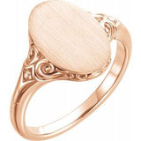 14K Rose 13x9 mm Oval Signet Ring-51659:103:P-ST-WBC