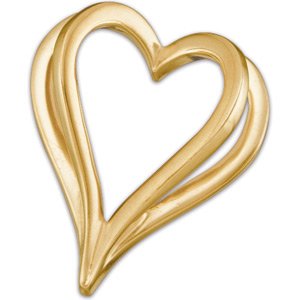 14K Yellow Shadow Heart Slide Pendant-83001:304126:P-ST-WBC