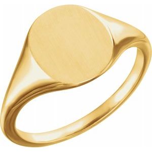 10K Yellow 11x9 mm Oval Signet Ring-51552:106:P-ST-WBC