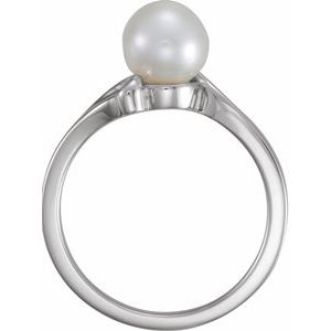 14K White 7 mm Solitaire Ring for Pearl-6257:600:P-ST-WBC