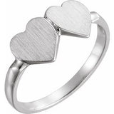 Platinum 13.8x7 mm Double Heart Signet Ring-4193:226215:P-ST-WBC