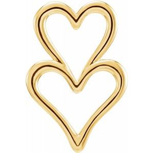 14K Yellow Double Heart Slide Pendant-86331:102:P-ST-WBC