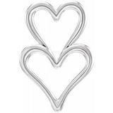 Platinum Double Heart Slide Pendant-86331:104:P-ST-WBC