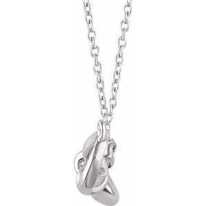 Sterling Silver Bow 18" Necklace -652394:60003:P-ST-WBC