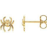 14K Yellow 6.3x5.6 mm Spider Earrings-28599:102:P-ST-WBC