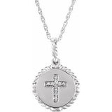 Platinum .04 CTW Diamond Cross Rope 16-18" Necklace-R42339:608:P-ST-WBC