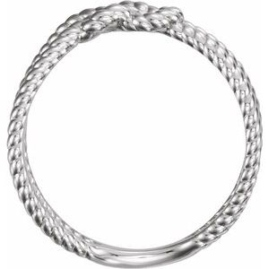 Sterling Silver Rope Knot Ring-51641:105:P-ST-WBC