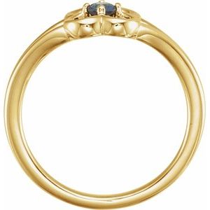 14K Yellow Blue Sapphire Youth Flower Ring-71944:601:P-ST-WBC