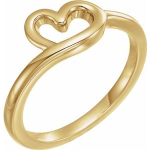 14K Rose Heart Youth Ring -51743:103:P-ST-WBC