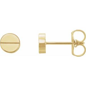 14K Yellow Geometric Earrings-86608:601:P-ST-WBC