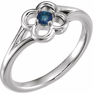Platinum Blue Sapphire Youth Flower Ring-71944:603:P-ST-WBC
