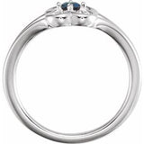 Platinum Blue Sapphire Youth Flower Ring-71944:603:P-ST-WBC