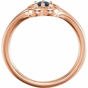 14K Rose Blue Sapphire Youth Flower Ring-71944:602:P-ST-WBC