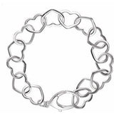 Sterling Silver 12 mm Heart 7.5" Bracelet-CH839:60002:P-ST-WBC