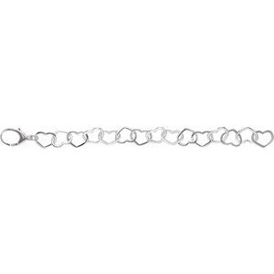 Sterling Silver 12 mm Heart 7.5" Bracelet-CH839:60002:P-ST-WBC