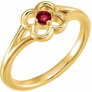 14K Yellow Mozambique Garnet Youth Flower Ring-71944:606:P-ST-WBC