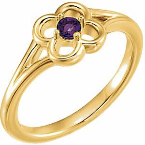 14K Yellow Amethyst Youth Flower Ring-71944:608:P-ST-WBC