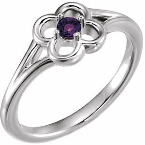 14K White Amethyst Youth Flower Ring-71944:607:P-ST-WBC