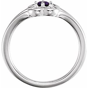 14K White Amethyst Youth Flower Ring-71944:607:P-ST-WBC