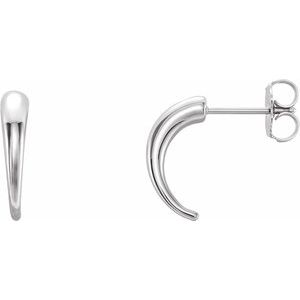 14K White J-Hoop Earrings -86611:600:P-ST-WBC