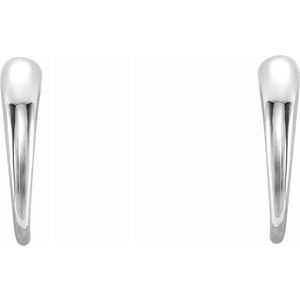 14K White J-Hoop Earrings -86611:600:P-ST-WBC